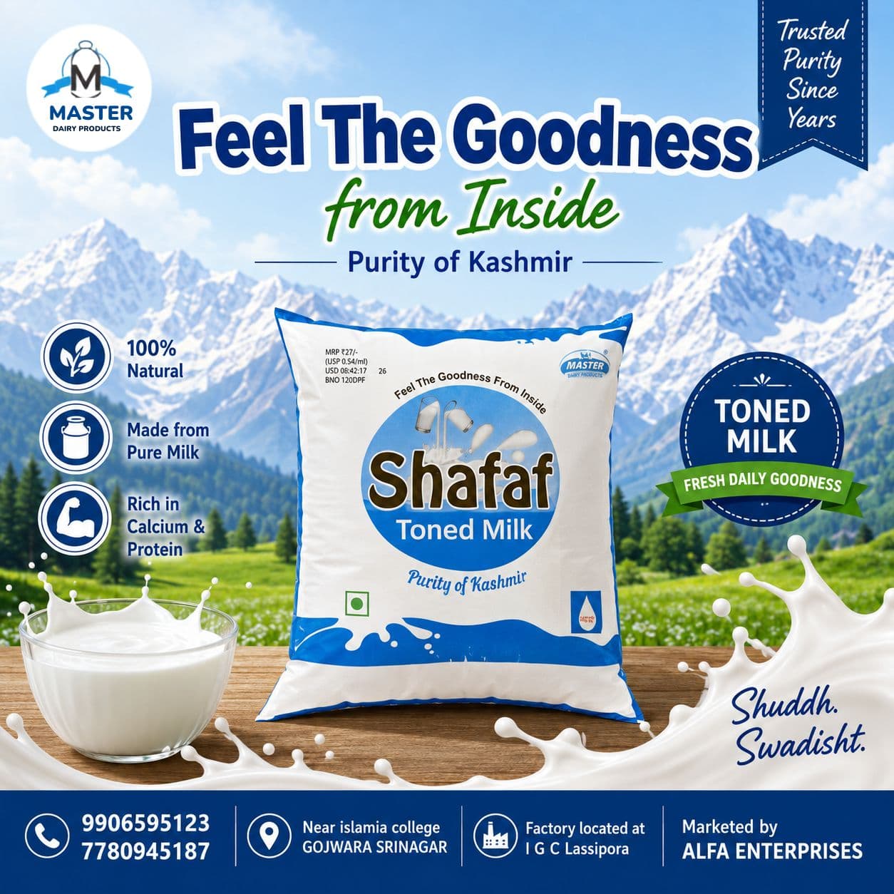 Shafaf Toned Milk pouch